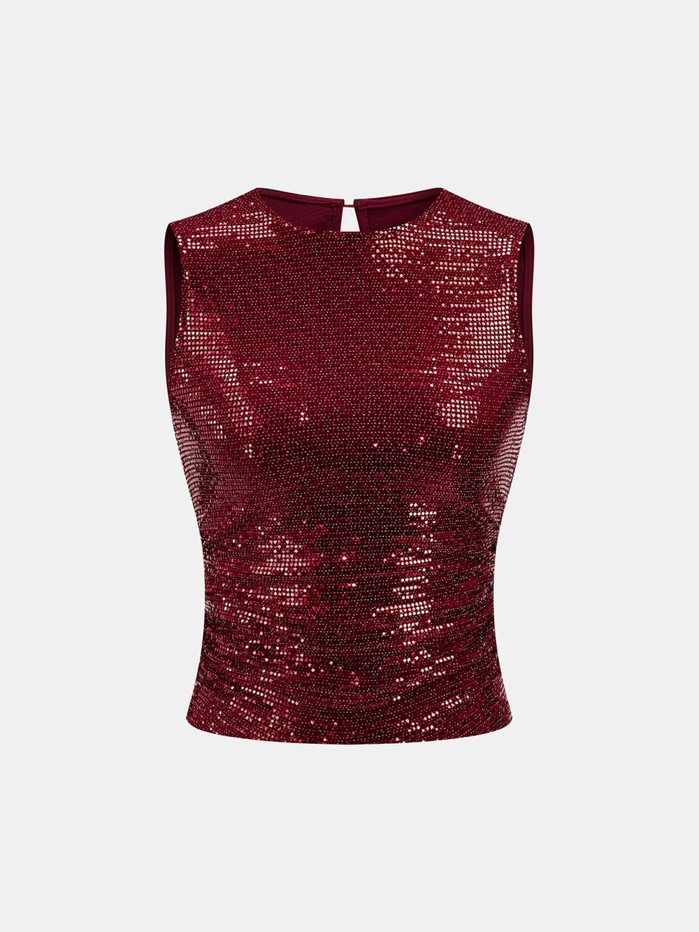 COMMENSE Sequin Ruched Sleeveless Top - size Medium